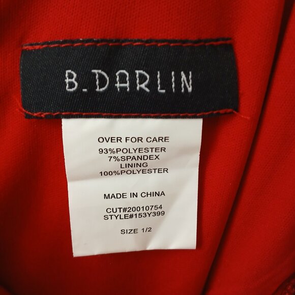 B.Darlin Junior's Sz XS Strappy Square-Neck Bodycon Dress Red Sequins Mini Lined - Picture 5 of 16